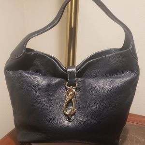 Elegant Navy Leather Hobo Bag